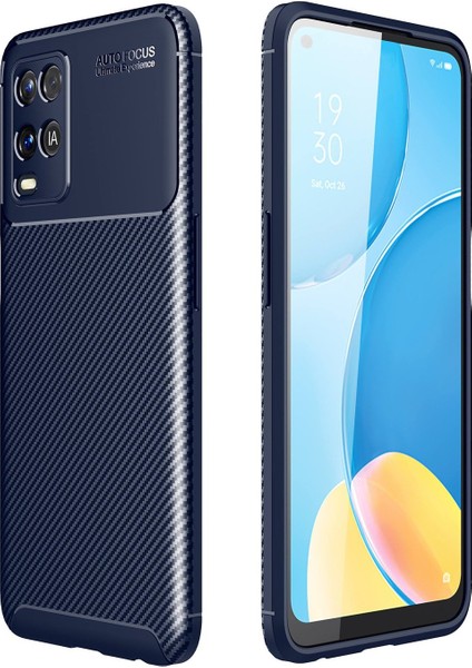 Oppo A54 4g Kılıf Focus Karbon Silikon - Lacivert 300099