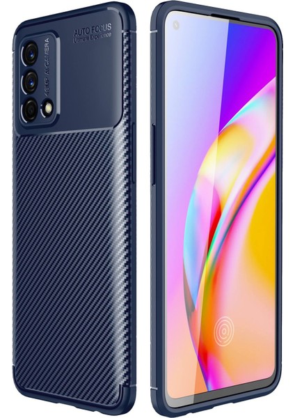Oppo A74 4g Kılıf Focus Karbon Silikon - Lacivert 300099