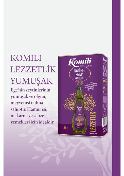 Lezzetlik Yumuşak Natürel Sızma Zeytinyağı 3 lt