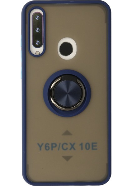 Huawei Y6P Kılıf Montreal Yüzüklü Silikon Kapak - Lacivert 300099