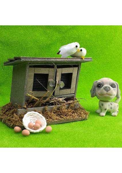 Minyatürler Dollhouse Ahşap Simulatioken Coop Nest Set Bahçe Bahçe Dekorasyonu (Yurt Dışından)
