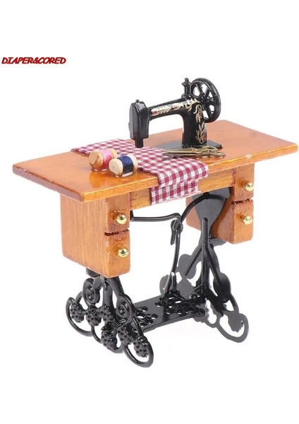 Gri Stil Çocuklar Dollhouse Dekor Minyatür Mobilya Ahşap Dikiş Makinesi Aksesuarları Bebekler Için Ev Oyuncakları Kızlar Için (Yurt Dışından)