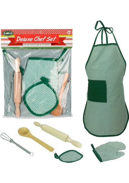 6 Adet Tarzı Çocuklar Pişirme Seti Mutfak Oyuncak Şef Şapkası ile Önlük Fırın Eldiveni Tava Çorba Kaşığı Kaşık Kürek Mutfak Gereçleri Şef Rol Playset (Yurt Dışından)