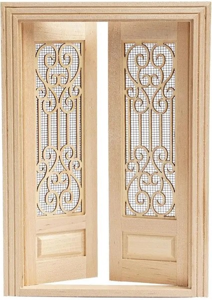 Resim Stili Olarak Ale Dollhouse Minyatür Ahşap Dış Boş Kapı Bebekler Için Mobilya Ekranı Çift Boyasız Aksesuar Evi U4I3 (Yurt Dışından)