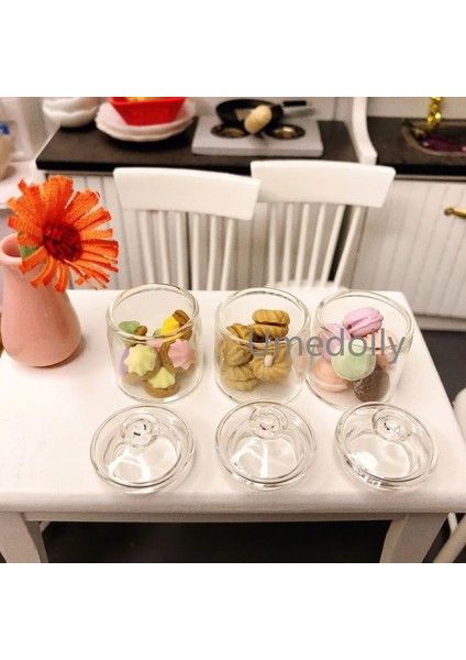 Çikolata Merkezi Tarzı 1:12 Evcilik Aksesuarları Minyatür Sahne Modeli Ekran Mini Bisküvi Macaron Çerez Cam Pasta Kavanozu (Yurt Dışından) modelleri