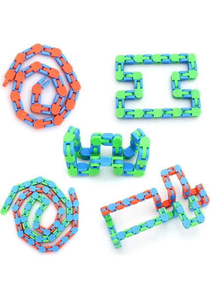 Yeşilsarı Stil Yeni 24 Knot Tuhaf Parçalar Fidget Zincir Oyuncaklar Çocuklar Için Yap ve Tıkla Çocuklar Stres Giderici Bisiklet Zinciri Oyuncakları Yetişkinler Havalandırma Hediyeleri (Yurt Dışından)