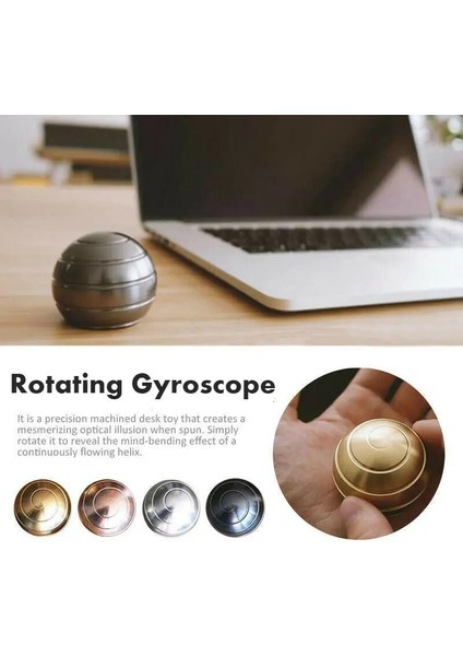 Siyah Stil Fidget Oyuncaklar Metal Gyro Masaüstü Top Döner Gyro Alüminyum Alaşımlı Yuvarlak Metal Kinetik Dekompresyon Oyuncak (Yurt Dışından) fiyatları