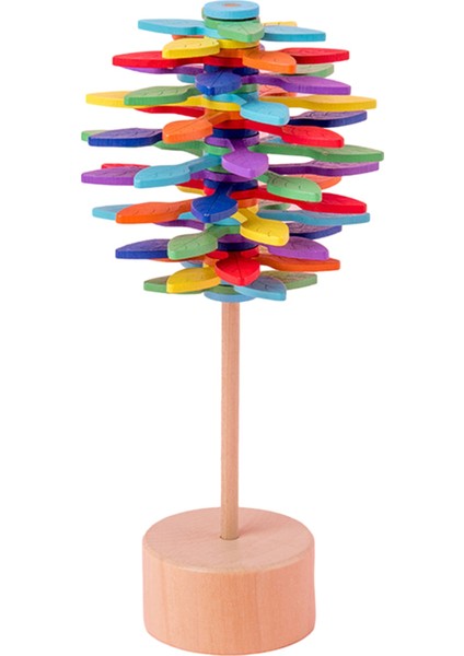 Renkli Yapraklar Stili Ahşap Spiral Lolipop Stres Giderici Oyuncak G Sihirli Değnek Ahşap Spiral Lolipop Stres Giderici Oyuncak G Sihirli Değnek (Yurt Dışından)