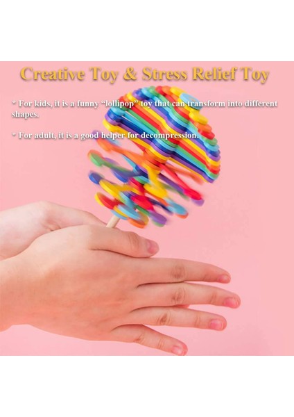 Renkli Yapraklar Stili Ahşap Spiral Lolipop Stres Giderici Oyuncak G Sihirli Değnek Ahşap Spiral Lolipop Stres Giderici Oyuncak G Sihirli Değnek (Yurt Dışından)