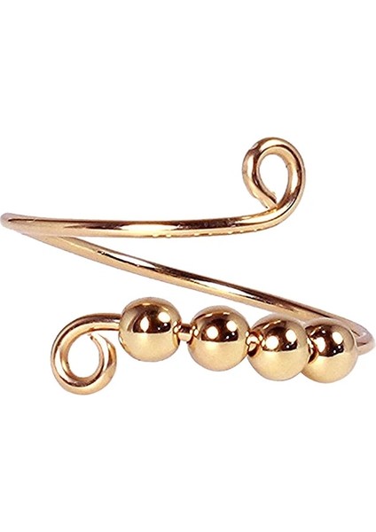 A-Rose Altın Stili Anksiyete Halkası Fidget Boncukları Fidget Ring Er Tek Bobin Spiral Fidget Yüzük Boncukları Kız Kadınlar Için Serbestçe Döndür Anti Stres Oyuncak (Yurt Dışından)