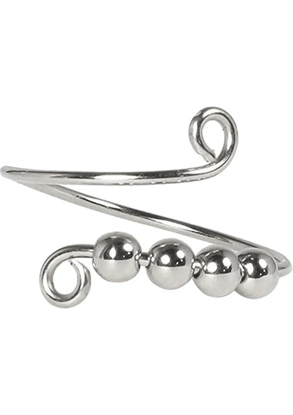A-Silver Style Anksiyete Halkası Fidget Boncukları Fidget Ring Er Tek Bobin Spiral Fidget Yüzük Boncukları Kız Kadınlar Için Serbestçe Döndür Anti Stres Oyuncak (Yurt Dışından)
