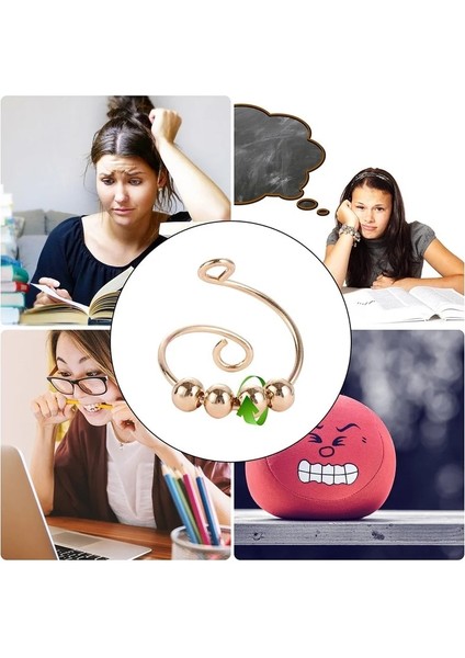A-Silver Style Anksiyete Halkası Fidget Boncukları Fidget Ring Er Tek Bobin Spiral Fidget Yüzük Boncukları Kız Kadınlar Için Serbestçe Döndür Anti Stres Oyuncak (Yurt Dışından)