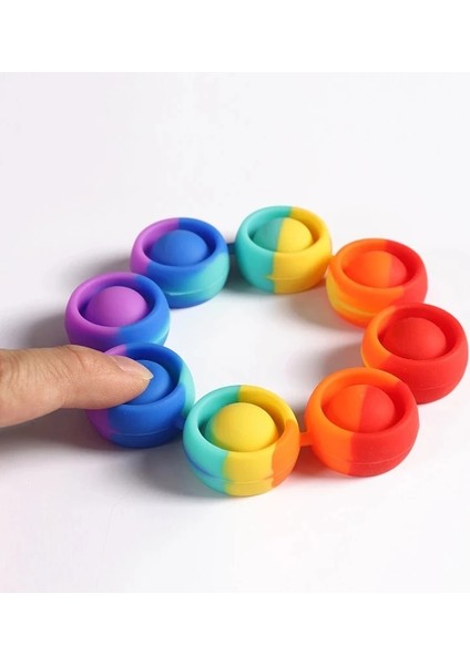Mor Yeşil Sarı Stil Gökkuşağı Giyilebilir Itme Kabarcık Bilezik Duyusal Fidget Oyuncak Çocuk Yetişkin Anti-Stres Rahatlatmak Bilezik Oyuncak (Yurt Dışından)