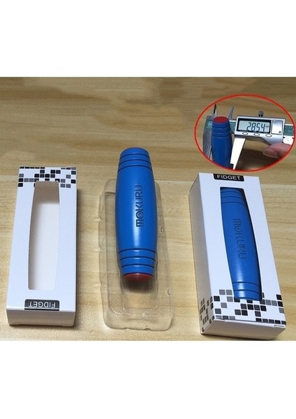 Mavi Stil Fidget Sopa Flip Stres Giderici Antistres Masası Oyuncak Antistres Masaüstü Rulo Oyuncak Kururin Ahşap Fidget Stick Mokuru Yetişkin Oyuncak (Yurt Dışından)