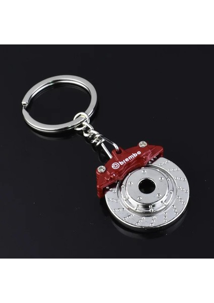 Kırmızı Stil Özgünlük Hediye Fren Diski Hub Kaliper Metal Anahtarlı Fren Bel Toka ile Süspansiyon Disk Anahtarlık Zincir Kolye Çift Logo (Yurt Dışından)