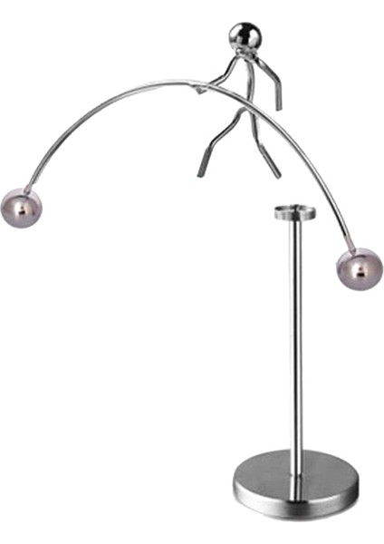 Açık Gri Tarzı Parmak Dengeleme Oyuncak Dinamik Dengeleme Aleti Newton's Cradle Halterci Kalıp Metal El Sanatları Sürekli Sanat Salıncak Kinetik M (Yurt Dışından)