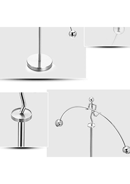 Açık Gri Tarzı Parmak Dengeleme Oyuncak Dinamik Dengeleme Aleti Newton's Cradle Halterci Kalıp Metal El Sanatları Sürekli Sanat Salıncak Kinetik M (Yurt Dışından)