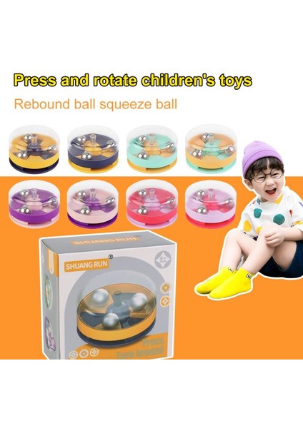 No.9 Tarzı Boncuklar Cam Mermerler Langırt Plakası Basın Fidget Dönen Dekompresyon Ribaund Topu Toddler Stres Giderici Sıkma Oyuncak (Yurt Dışından)