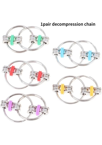 Og Stili 1 Çift Dekompresyon Zinciri Fidget El Er Parmak Oyuncaklar Metal Havalandırma Oyuncak Bisiklet Zinciri Anahtarlık Anahtarlık Fidget Sıkıcı Hediyeler (Yurt Dışından)