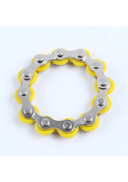 12 Knot Sarı Stil Knots Yeni Anahtarlık Zinciri Fidget Oyuncak Basınç Tahliye Stres Zinciri Paslanmaz Çelik Bisiklet Zinciri Toka Anahtarlık Parmak Oyuncak (Yurt Dışından)