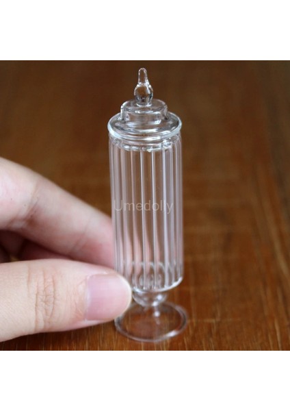 Mavi Stil Laale Minyatür Dollhouse Cam Şeker Kavanozu Barbie Bebek Oyna Pretend Bebek Mutfak Mini Kurabiye Gıda Oyuncak Aksesuarları (Yurt Dışından)