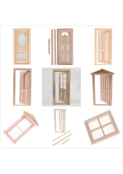 18.5X9X1CM Stili Dıy Ahşap Pencere Kapı Bebek Evi Aksesuarları Çocuklar Için Oyuncak Oyna Pretend Bebek Evi Mobilya Simülasyon Minyatürleri (Yurt Dışından) fiyatları