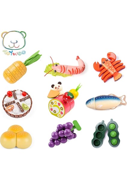 Stil 2 Stili [toy Woo] Ahşap Çocuk Oyuncakları Simülasyon Meyve ve Sebzeler Mutfak Oyuncakları Çocuklar Için Eğitim Erkek Bebek Kız Ahşap Oyuncaklar Hediyeler (Yurt Dışından)