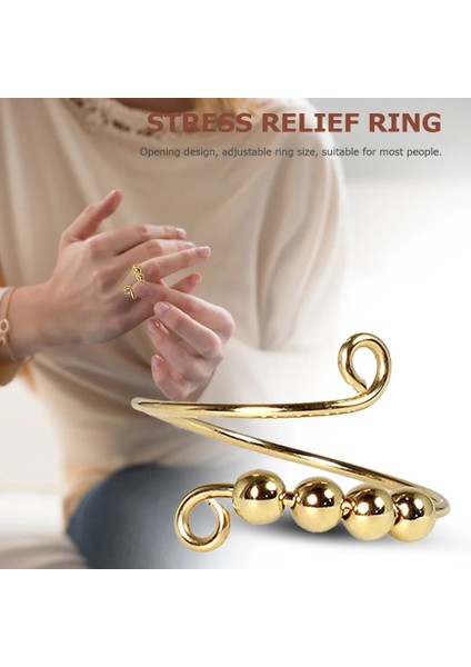 Altın Tarzı Bobin Spiral Boncuk Yüzükler Tek Bobin Spiral Fidget Yüzük Boncuk Kız Kadınlar Için Serbestçe Döndür Anti Stres Anksiyete Yüzüğü Oyuncak (Yurt Dışından)