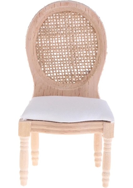5.2x4.5x9.6cm Stili Bebekler Minyatür Mobilya Dollhouse Dekor Için Ahşap Boyasız Yemek Sandalyesi (Yurt Dışından)