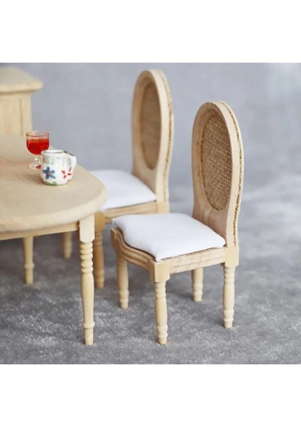 5.2x4.5x9.6cm Stili Bebekler Minyatür Mobilya Dollhouse Dekor Için Ahşap Boyasız Yemek Sandalyesi (Yurt Dışından) fırsatları