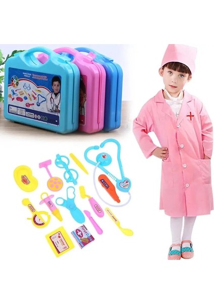 Mavi Stil Et Çocuklar Oyuncak Oyna Pretend Set Çocuklar Taşınabilir Doktor Hemşire Bavul Kiti Çocuklar Eğitici Rol Oynamak Doktor Oyuncaklar (Yurt Dışından) modelleri