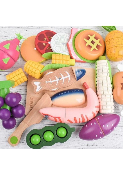 Stil 2 Stili [toy Woo] Ahşap Çocuk Oyuncakları Simülasyon Meyve ve Sebzeler Mutfak Oyuncakları Çocuklar Için Eğitim Erkek Bebek Kız Ahşap Oyuncaklar Hediyeler (Yurt Dışından)
