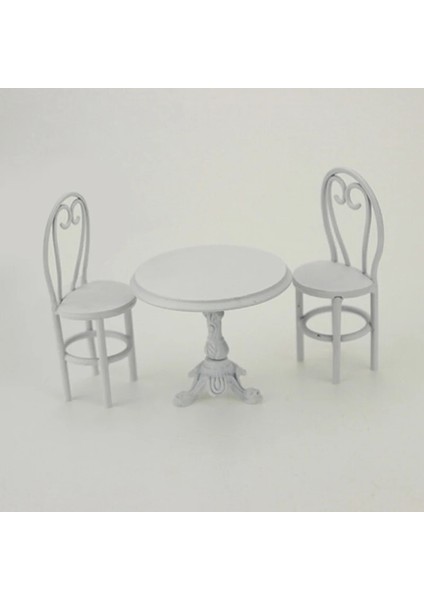 Beyaz Stil Mini Metal Yemek Masası Sandalye Seti Simülasyon Mobilya Model Oyuncaklar Bebek Evi Decoratio Dollhouse Minyatür Aksesuarları Için (Yurt Dışından)