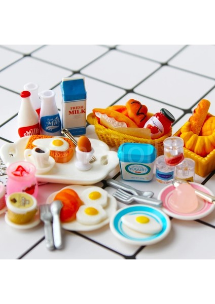 1 Tepsi ile Ekmek Tarzı Ale Sevimli Minyatür Dollhouse Kahvaltı Barbies Için Mini Gıda Oyna Pretend Pullip Bebek Evi Mutfak Seti Oyuncaklar Kızlar Için (Yurt Dışından)