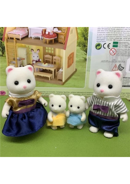 Bordo Tarzı Sylvanian Dollhouse Aileleri Hayvan Figürü Aile Aileleri Mobilya Oyuncak Evi Set Tavşanayıköpeklersincaplar (Yurt Dışından)