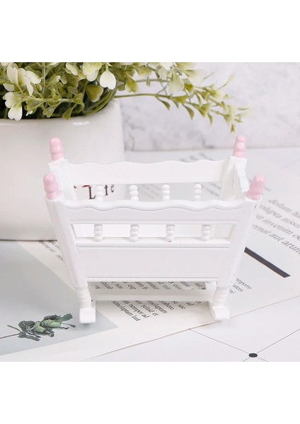 Gümüş Tarzı :12 Dollhouse Minyatür Ahşap Kreş Beşik Bebek Beşik Bebekler Mobilya Beyaz Cardle Bebek Yatağı Çocuk Oyuncakları (Yurt Dışından) fırsatları
