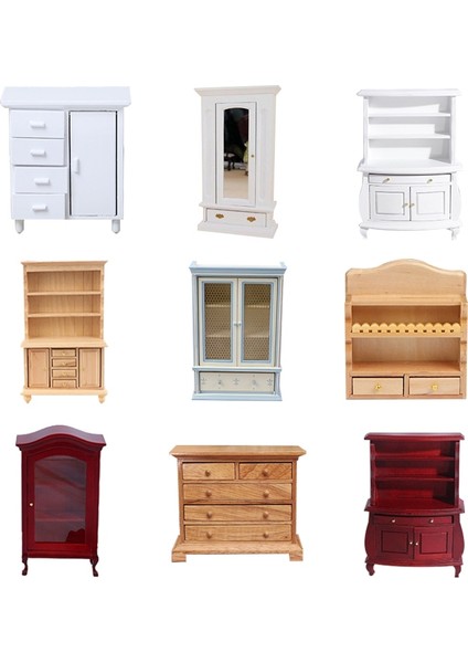 No.6 Tarzı 1 Adet Dıy Minyatür Dolap Asılı Tv Kitap Kek Komodin Dolap Raf Ayakları Dolap Modeli Dollhouse Mobilya Oyuncaklar (Yurt Dışından)