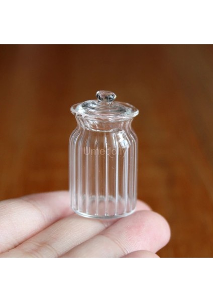 Siyah Stil Laale Minyatür Dollhouse Cam Şeker Kavanozu Barbie Bebek Oyna Pretend Bebek Mutfak Mini Kurabiye Gıda Oyuncak Aksesuarları (Yurt Dışından)