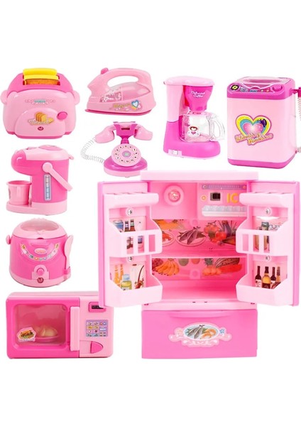 Mavi Mikrodalga Tarzı Ev Aletleri Oyna Pretend Mutfak Çocuk Oyuncakları Kahve Makinesi Tost Makinesi Blender Elektrikli Süpürge Ocak Oyuncakları Çocuk Oyuncakları (Yurt Dışından)