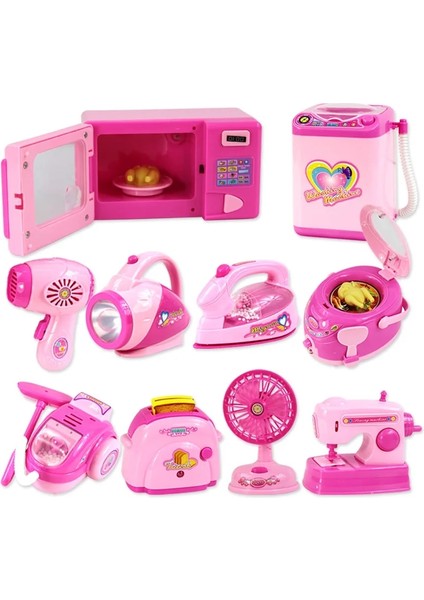 Mavi Mikrodalga Tarzı Ev Aletleri Oyna Pretend Mutfak Çocuk Oyuncakları Kahve Makinesi Tost Makinesi Blender Elektrikli Süpürge Ocak Oyuncakları Çocuk Oyuncakları (Yurt Dışından)