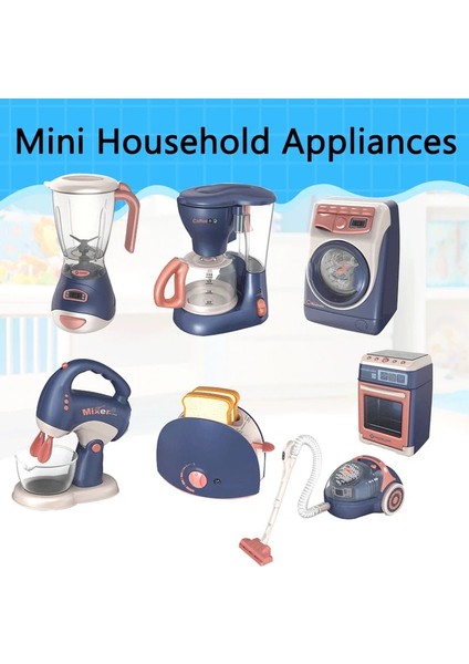 Karıştırıcı Tarzı Mini Ev Aletleri Mutfak Oyuncaklar Çocuklar Çamaşır Makinesi Oyna Pretend Elektrikli Süpürge Oyuncak Tost Makinesi Ocak Oyuncaklar Kız Erkek (Yurt Dışından) modelleri