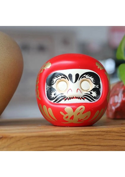 Kırmızı Stil 4 Inç Japon Seramik Daruma Bebek Şanslı Kedi Servet Süs Para Kasası (Yurt Dışından)