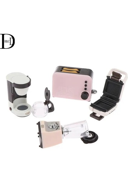 Koyu Gri Tarzı 1: 12 Bebek Evi Mini Dekorasyon Mutfak Ekmek Makinesi, Meyve Sıkacağı, Kahve Makinesi, Elektrikli Fırın Tavası Eski Telefon Su Isıtıcısı Oyuncak (Yurt Dışından) modelleri