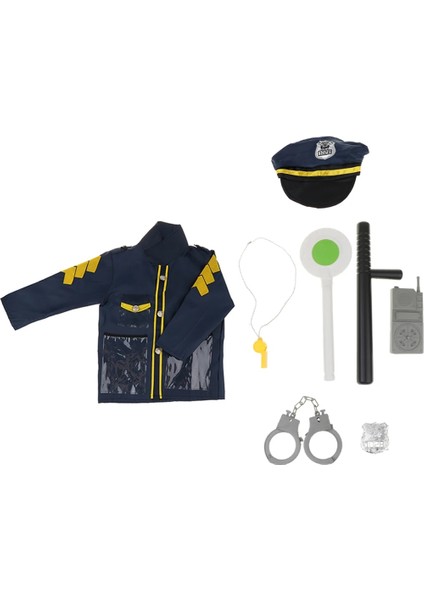 Çocuk Polis Rolü Oyuncak Memur Polis Kostümü Üniforma Şapka Kostüm ve Kelepçe (Yurt Dışından) fiyatları