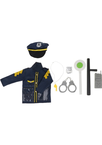 Çocuk Polis Rolü Oyuncak Memur Polis Kostümü Üniforma Şapka Kostüm ve Kelepçe (Yurt Dışından) modelleri
