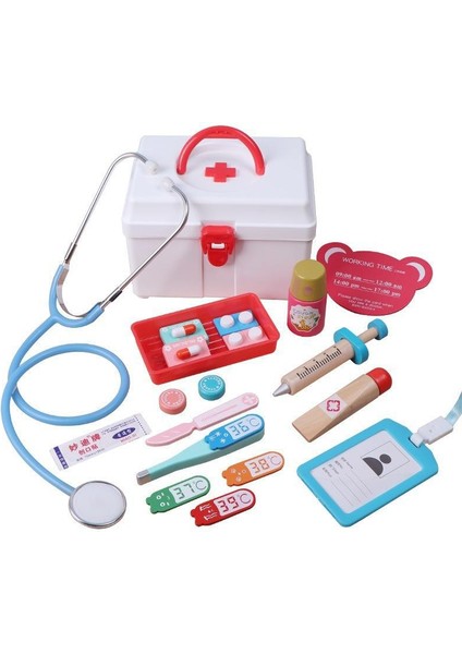 Üniforma B Stili Ahşap Doktor Takım Oyuncaklar Ilaç Kutusu Stetoskop Simülasyon Hastane Enjeksiyon Araçları Erkek Kız Rol Oynayan Çocuk Oyuncak Hemşire Üniforma (Yurt Dışından)