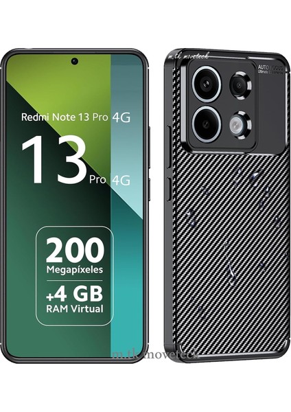 Xiaomi Redmi Note 13 Pro 4g Kılıf Kamera Korumalı Karbon Desen Görünüm Uzun Ömürlü Renk Atmaz