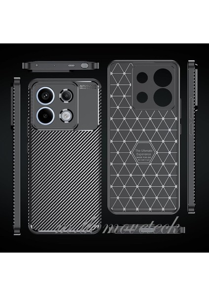 Xiaomi Redmi Note 13 Pro 4g Kılıf Kamera Korumalı Karbon Desen Görünüm Uzun Ömürlü Renk Atmaz