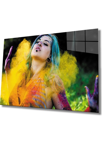 Kadınlar Cam Tablo Women Colourful