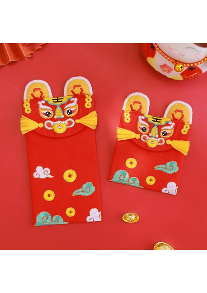 Çin Işlemeli Kaplan Şanslı Kırmızı Zarf Yaratıcı Hongbao Yeni Yıl Bahar Şenliği Doğum Günü Evlenmek Kırmızı Hediye A (Yurt Dışından)